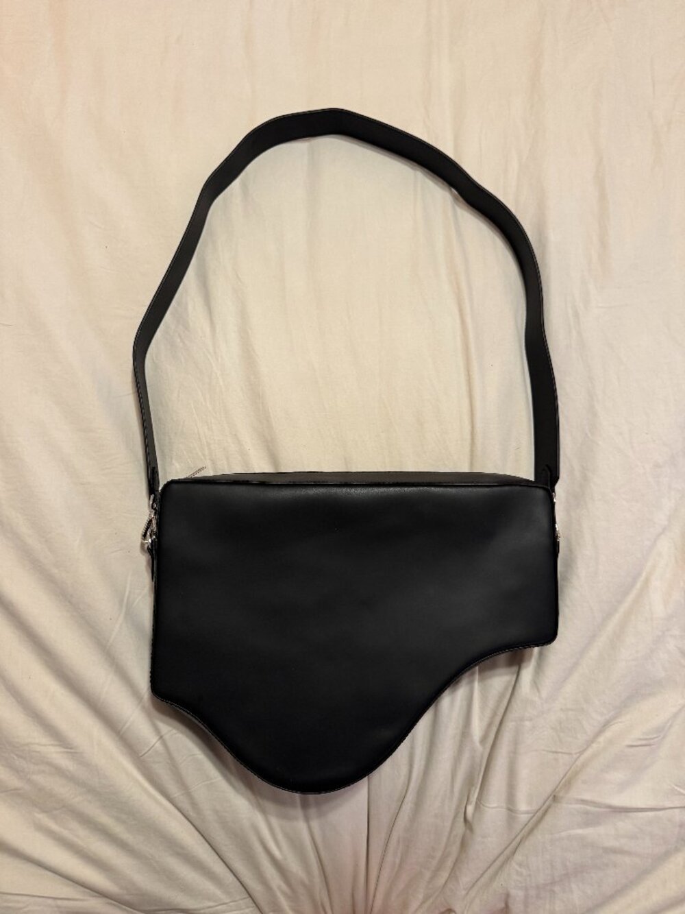 MM6 Maison Margiela Black Trois 6 Leather Crossbody Bag